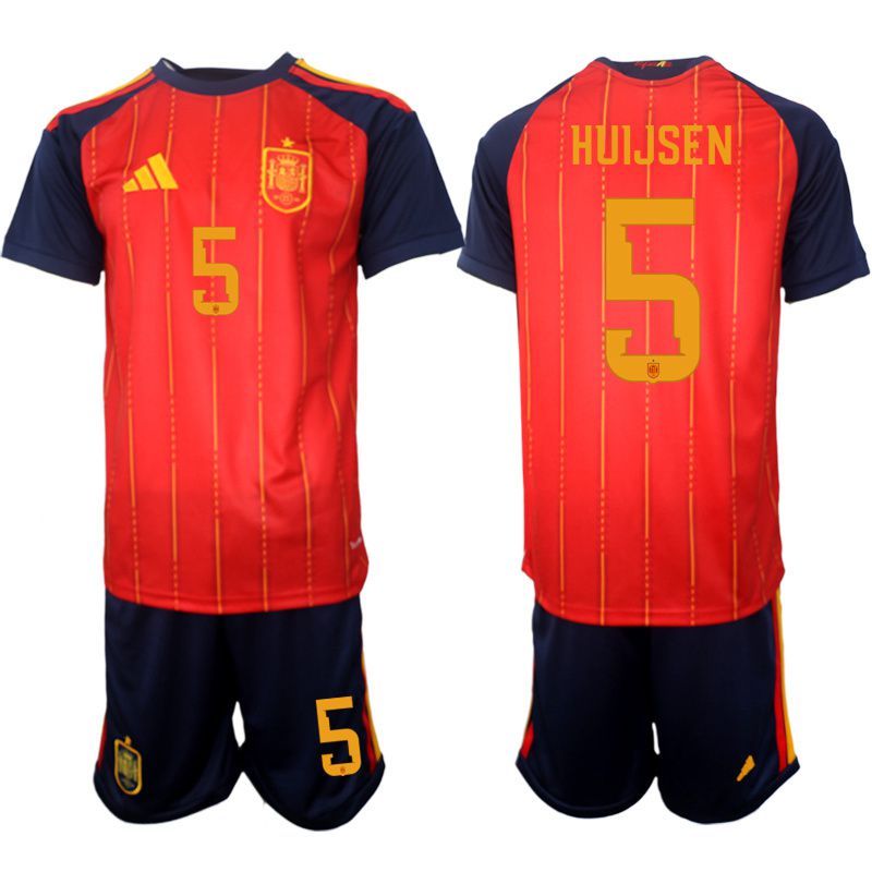 Men 2026 World Cup National Team Spain home red #5 Soccer Jersey